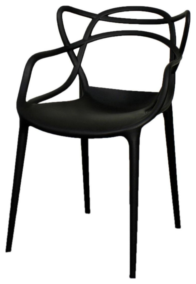 Alcina Molded Pp Arm Chair  Black (Set Of 4)   Midcentury   Dining Chairs   by Virgil Stanis Design  Houzz