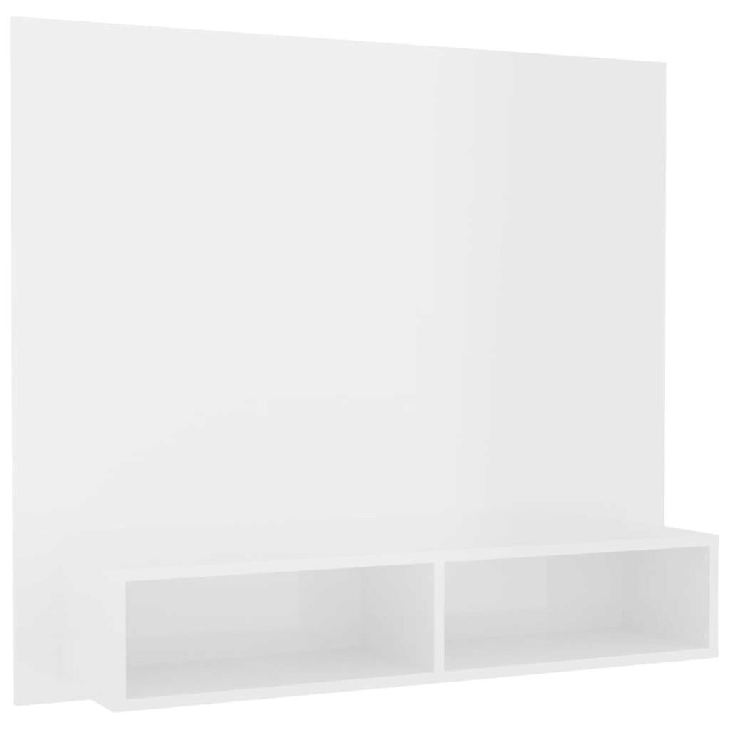 Wall Tv Cabinet High Gloss White 102x23.5x90 Cm Engineered Wood