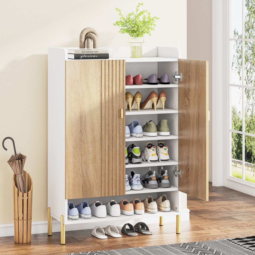 Slim 6 Tier Shoe Cabinet Storage for Entryway