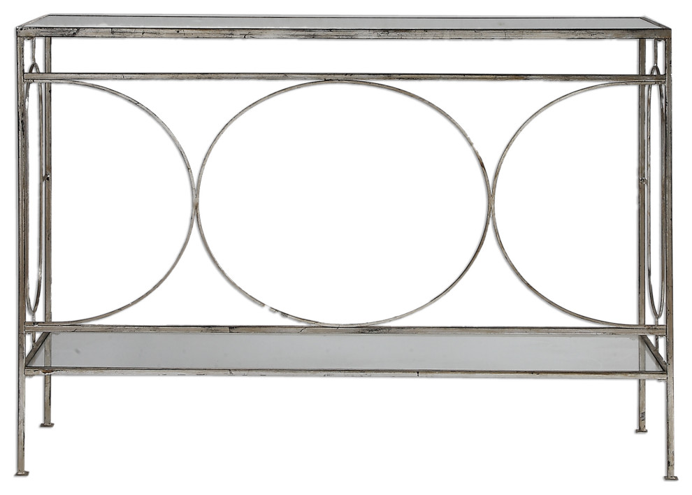 Uttermost 24541 Luano Silver Console Table   Industrial   Console Tables   by Lighting World Decorators  Houzz