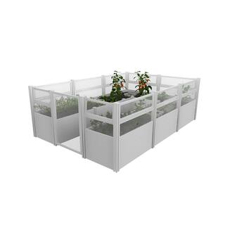 VITA Classic 12 ft. x 8 ft. x 4 ft. White Vinyl Keyhole Composting Garden with Enclosure VT17125