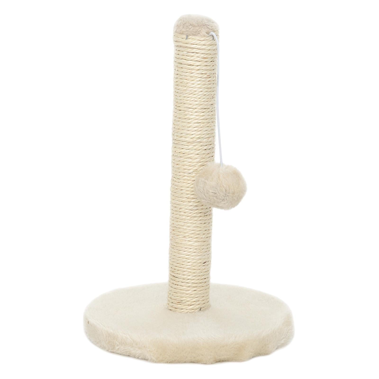 30cm Tall Stable Cat post for scratching， Cat Scratcher ， Round Base Kitten Pets Scratch Poles - Beige