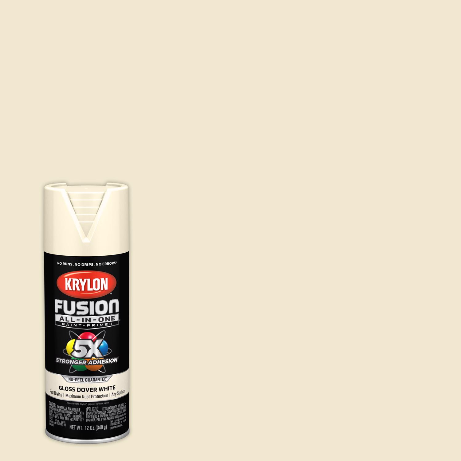 Krylon Fusion All-In-One Gloss Dover White Paint+Primer Spray Paint 12 oz