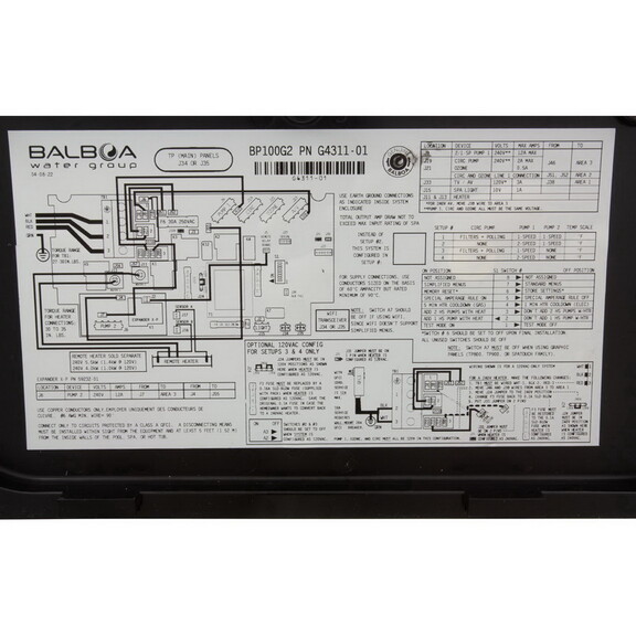 Balboa Water Group G6412 Control  BWG BP100G2  P1 ...