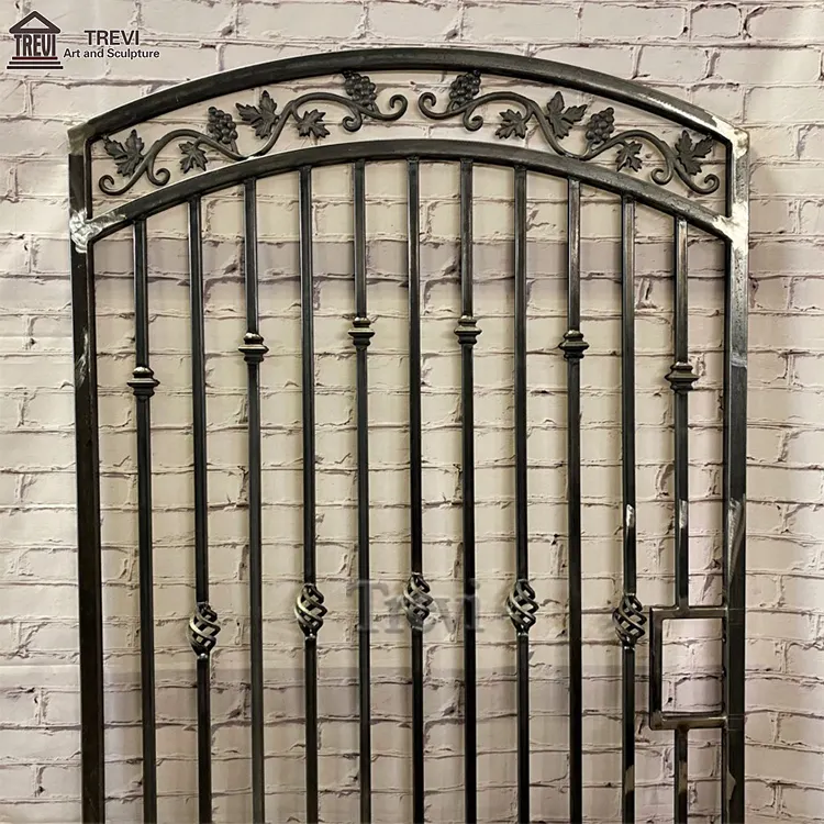 Metal Security Decorative Design Wrought Iron Gate With Grape Garden Gate Iron Fence