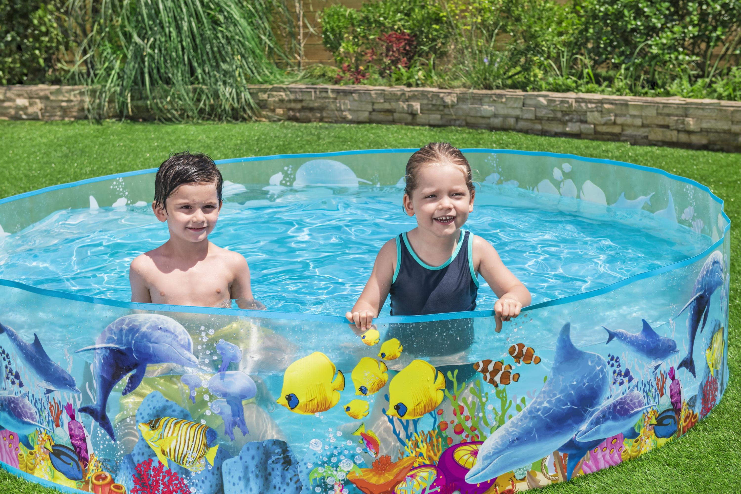 Play Day 8' x 8' Multicolor Round Kiddie Pool