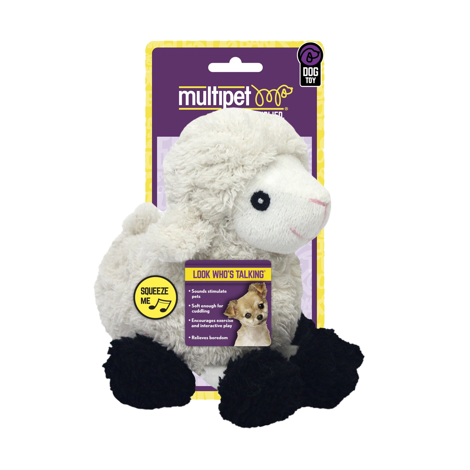 Multipet Look Who's Talking Plush Sheep Dog Toy