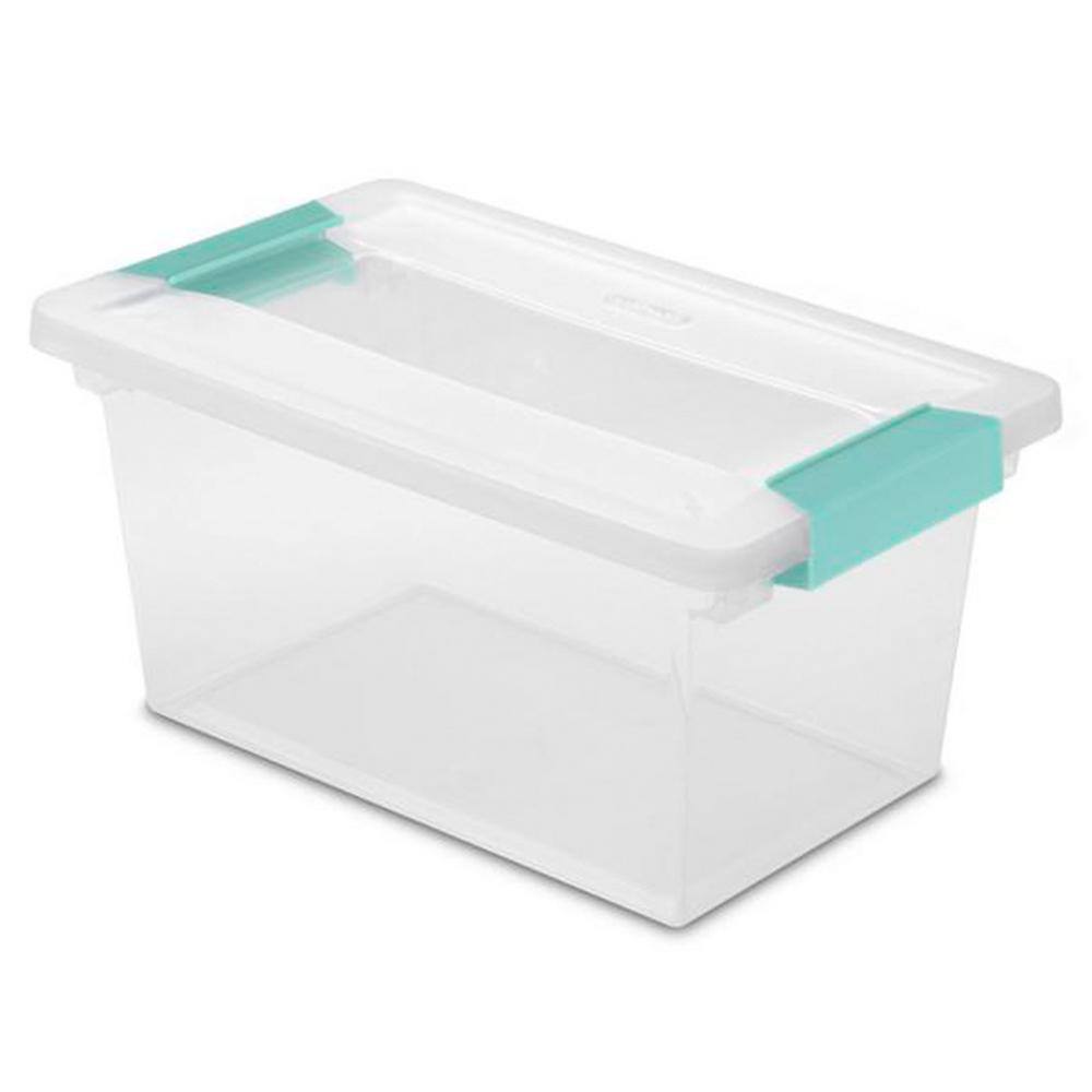 Sterilite 19628604 Medium Clip Box Clear Storage Tote Container with Lid 4 x 19628604