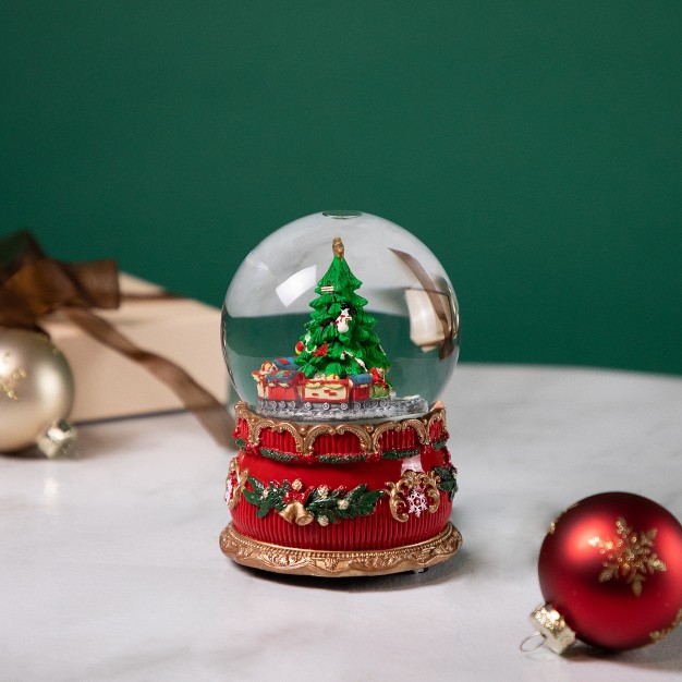 Musical Christmas Tree And Train Water Globe