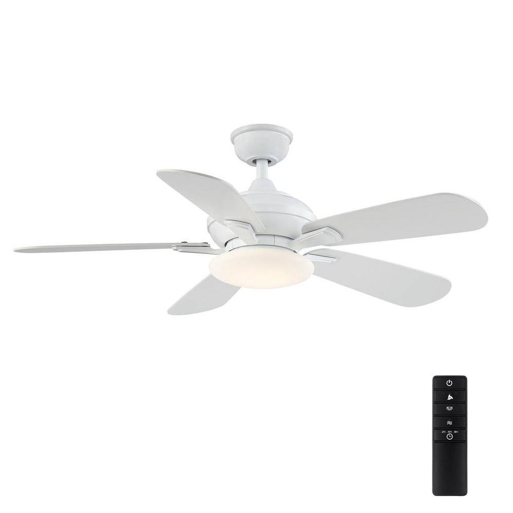 Home Decorators Collection Benson 44 in. LED White Ceiling Fan with Light and Remote Control YG654-WH