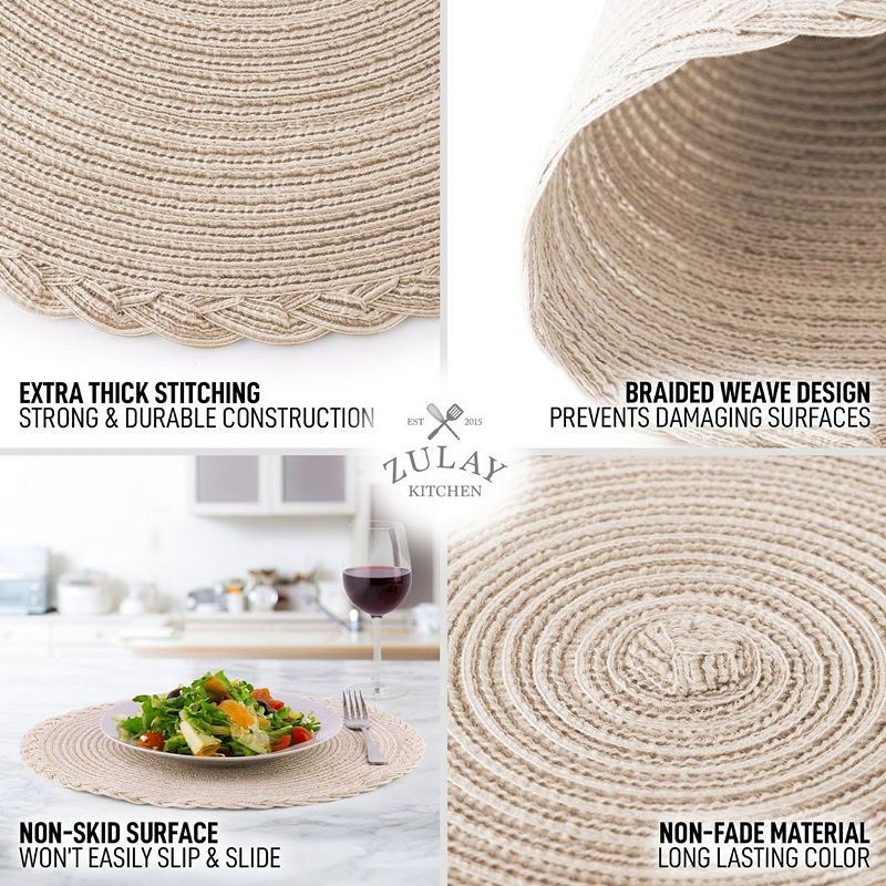 Round Placemats Braided - Set of 6