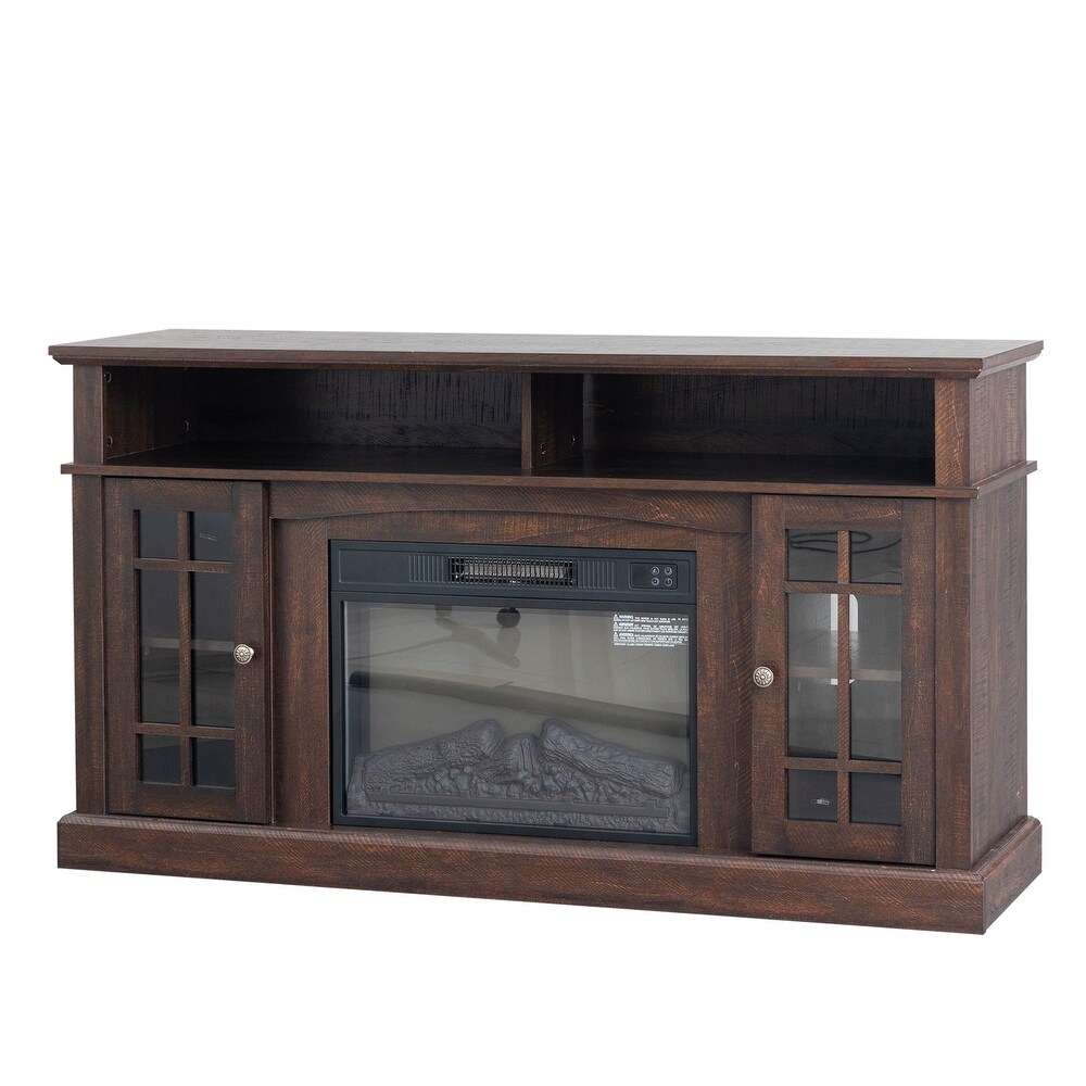 TV stand cabinet  entertainment center with electronic fireplace and remote control  electronic flame beautiful