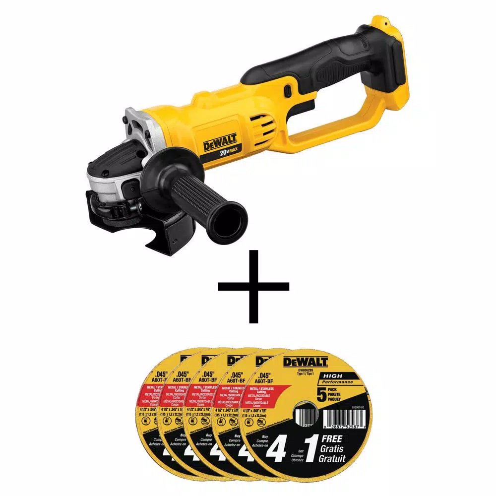 DEWALT 20-Volt MAX Cordless 4-1/2 in. to 5 in. Grinder with (25) Metal and Stainless Cutting Wheels and#8211; XDC Depot