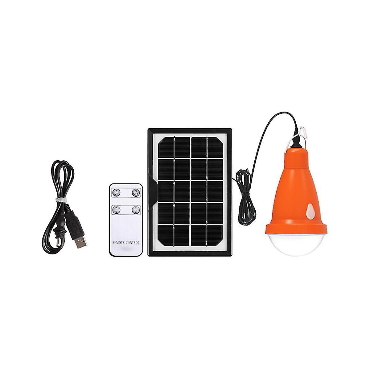 Outdoor Solar Light Bulb With Hook+remote Solar Lamp Garden Courtyard Emergency Energy Saving Campi