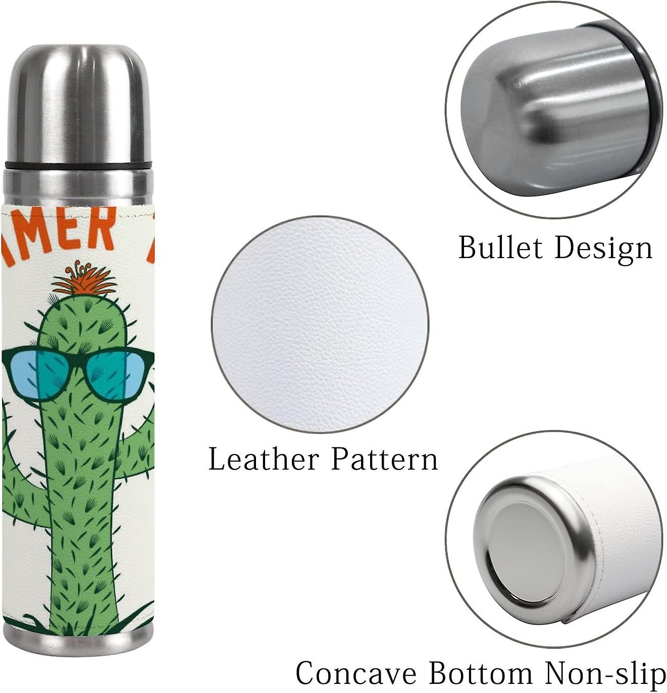 Insulated Mug Stainless Steel Water Bottle Cactus Summer Time Vacuum Cup Travel Mug For Travel School Office