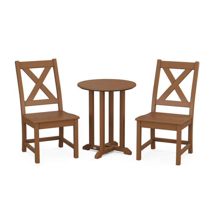 Polywood Braxton Side Chair 3-Piece Round Dining Set PWS1289-1