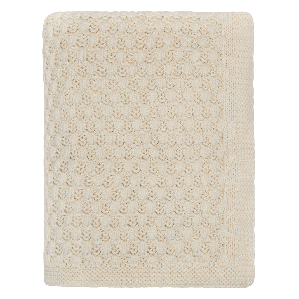 Cream Bubble Knit Throw