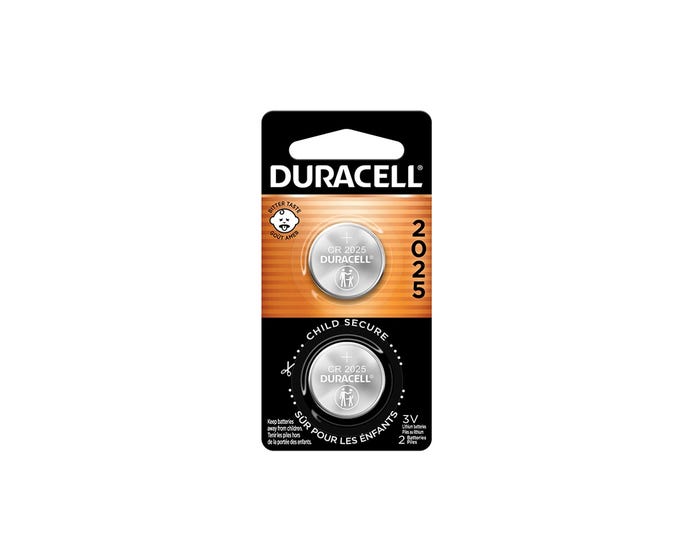 Duracell 2025 3V Lithium Coin Battery， 2 Pack