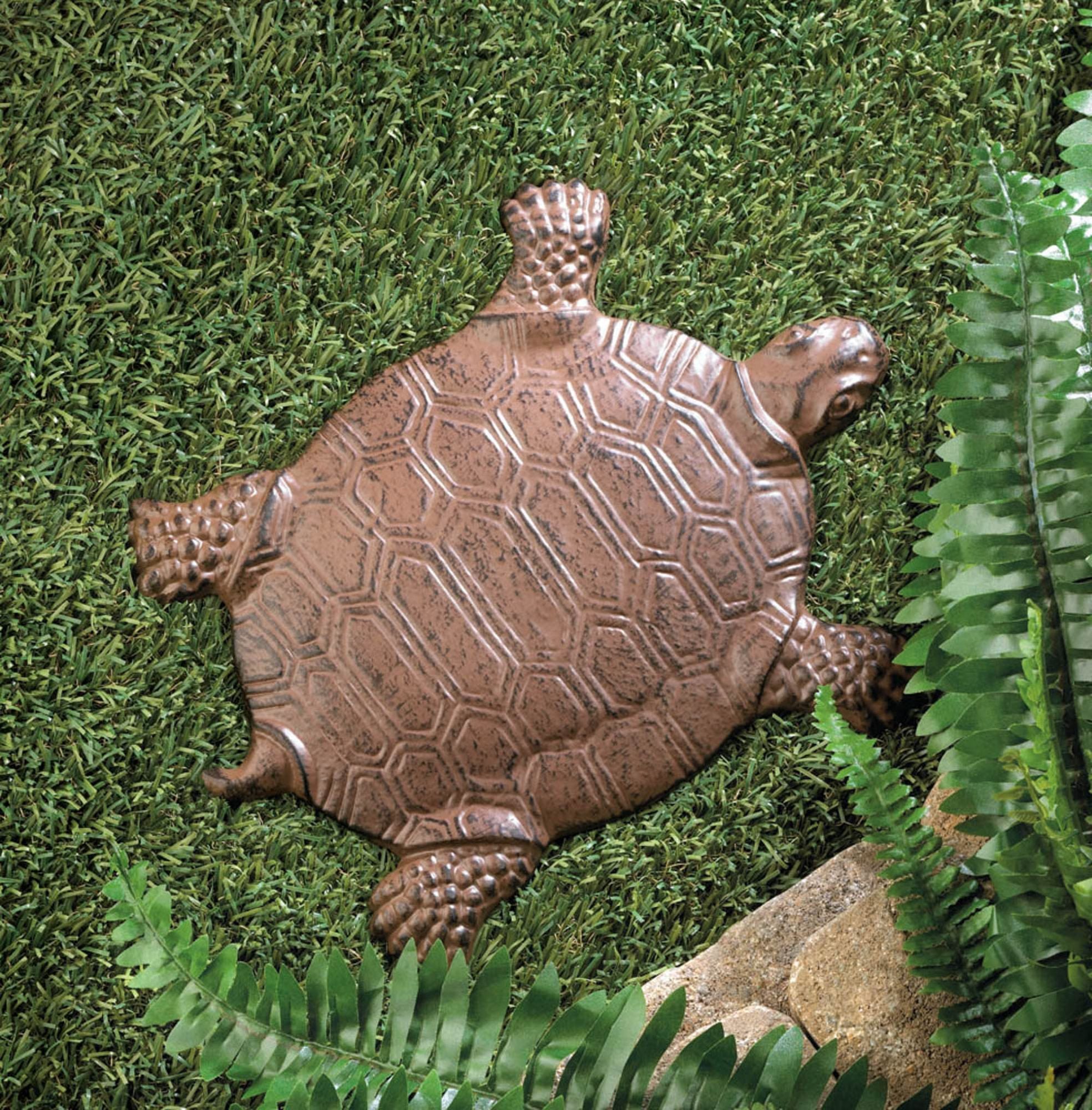 12.25" Brown Turtle Outdoor Garden Stepping Stone