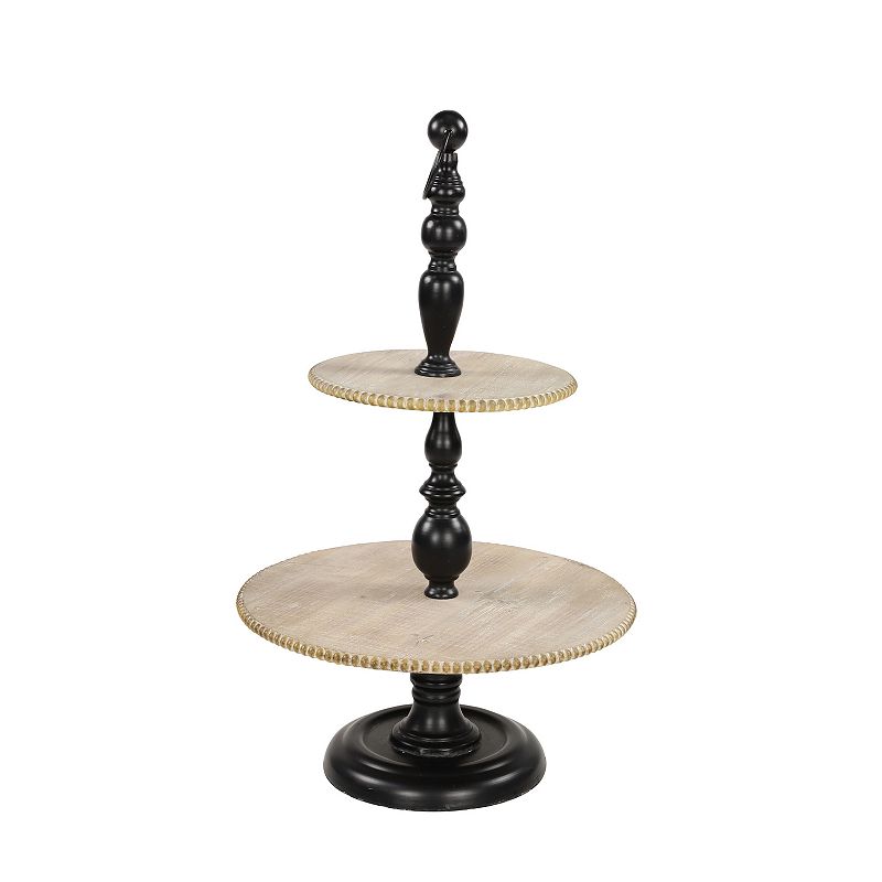 Stella and Eve Black Wood Tiered Server