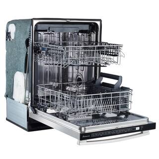 Kalamera 24 in. Top Control Mat Silver Built-in Smart Dishwasher with Finger Print-Resist and Energy Star KWM-2414H