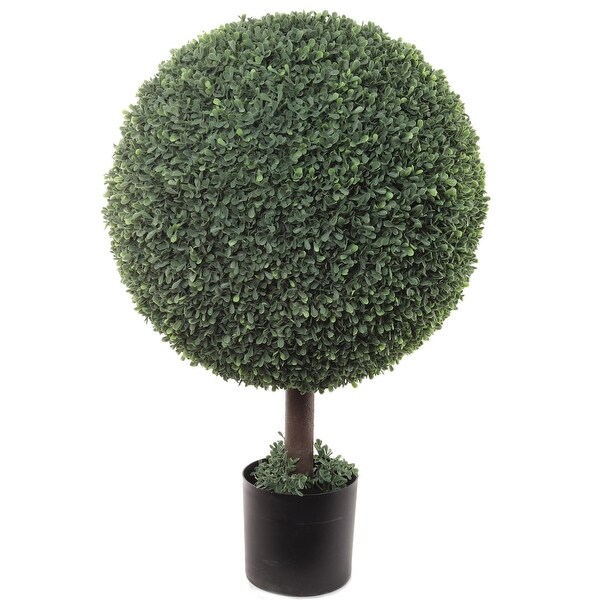 31in UV Artificial Boxwood Ball Topiary