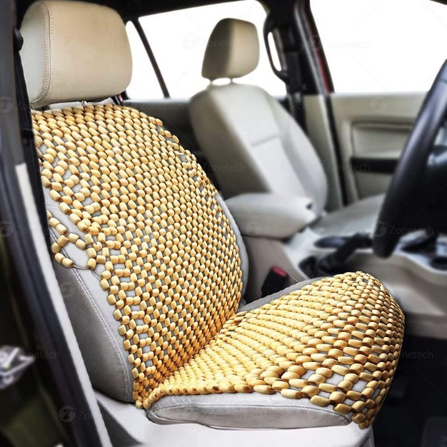 Zone Tech Royal Natural Wood Beaded Seat Cover 2 pack