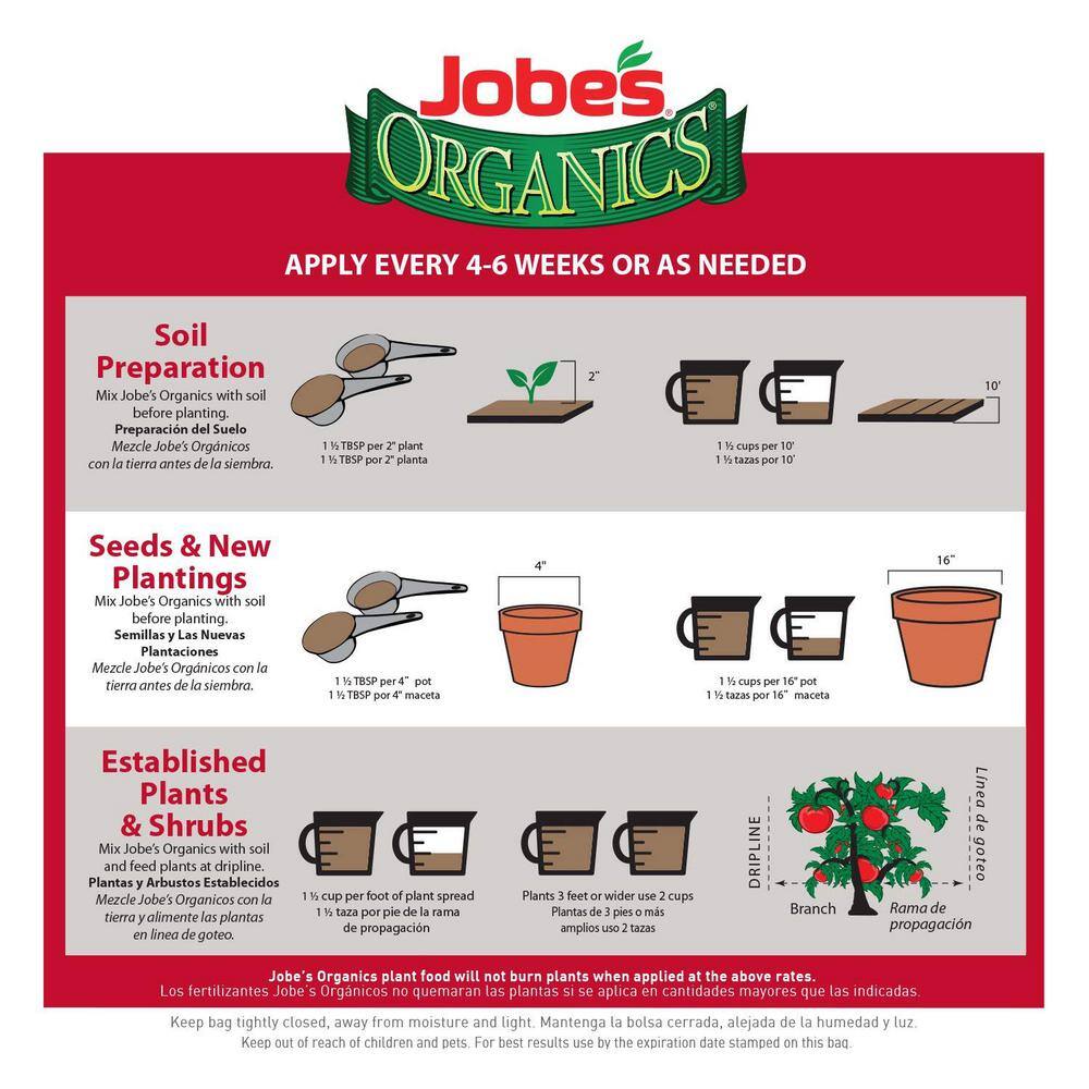 Jobe's Organics 4 lb. Organic Granular Vegetable and Tomato Plant Food Fertilizer with Biozome OMRI Listed 09026