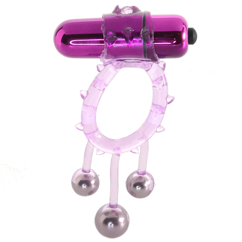 Triple Ball Bangin' Vibrating Ring in Purple