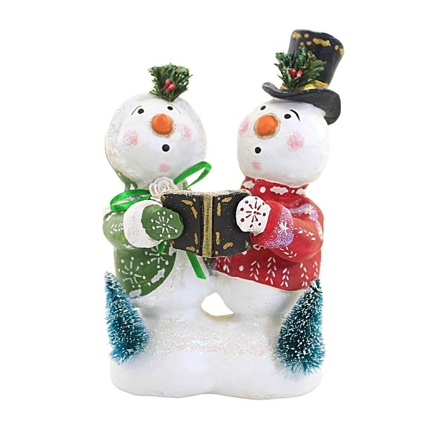 Charles Mcclenning Caroling One Figurine 7 5 Inches Snowmen Singing Christmas 24153 Polyresin White