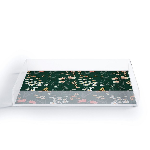 Emanuela Carratoni Meadow Flowers Theme Small Acrylic Tray Deny Designs