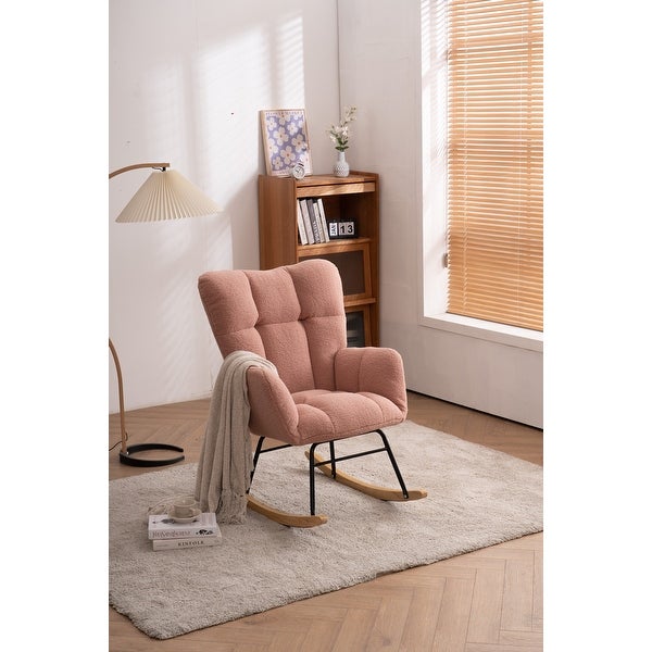 Teddy Fabric Tufted Upholstered Rocking Chair