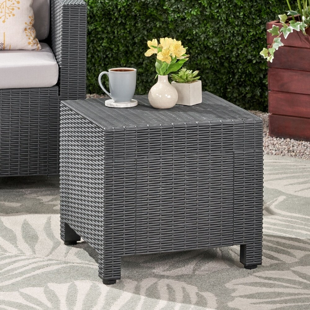 Waverly Outdoor Faux Wicker Side Table by Christopher Knight Home