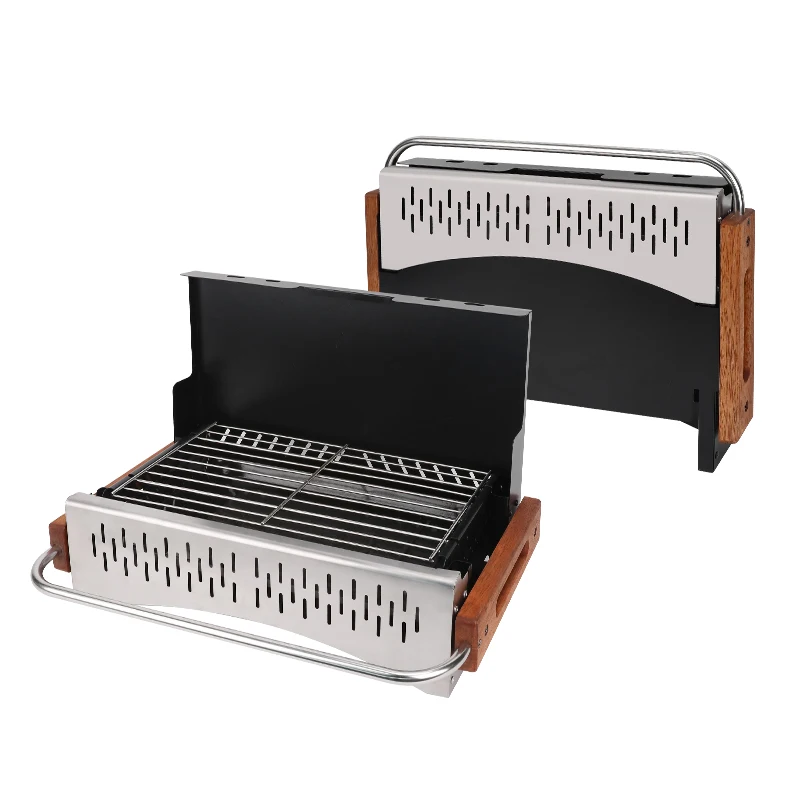 Camping Outdoor Backyard Smokeless Style Stainless Steel Barbecue Folding Type Portable BBQ grill Tabletop Charcoal