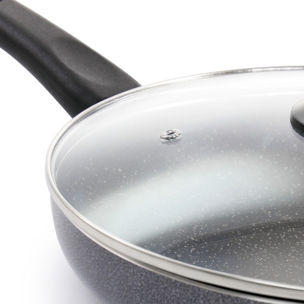 Oster Pallermo 3 5 Quart Aluminum Nonstick Saute Pan In Charcoal With Lid