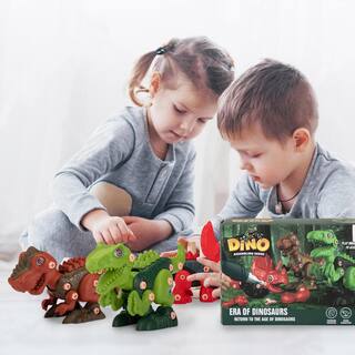 Nyeekoy 3-in-1 Take Apart Dinosaurs Toys 3-Pack Learning Toy Set Educational Dino Toy with Electric Drill TH17T0818