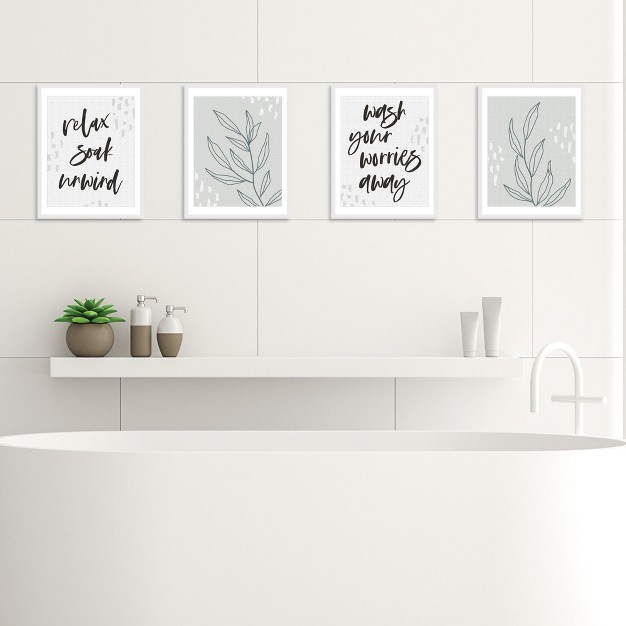 Big Dot Of Happiness Relax Soak Unwind Unframed Bathroom Linen Paper Wall Art Set Of 4 Artisms 8 X 10 Inches