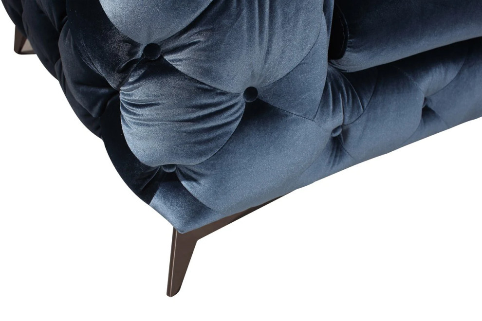 Slader Modern Blue Fabric Loveseat   Modern   Loveseats   by Virgil Stanis Design  Houzz