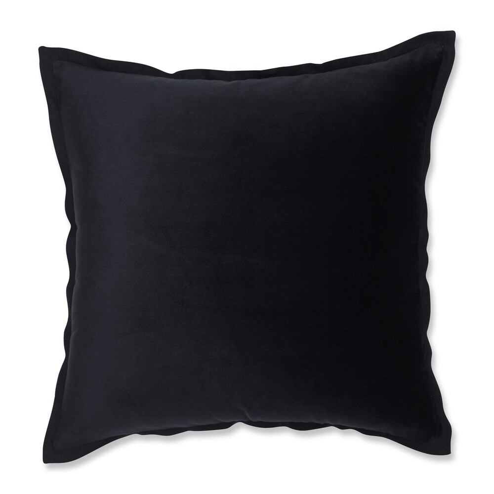 Pillow Perfect Velvet Flange Black 18 inch Throw Pillow