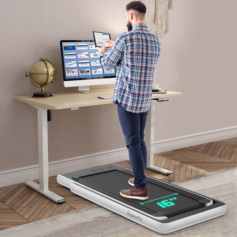 2 in 1 Folding Electric Treadmill for Home Gym, 2.25HP Under Desk Treadmill, Portable Walking Running Machine with Bluetooth Speaker