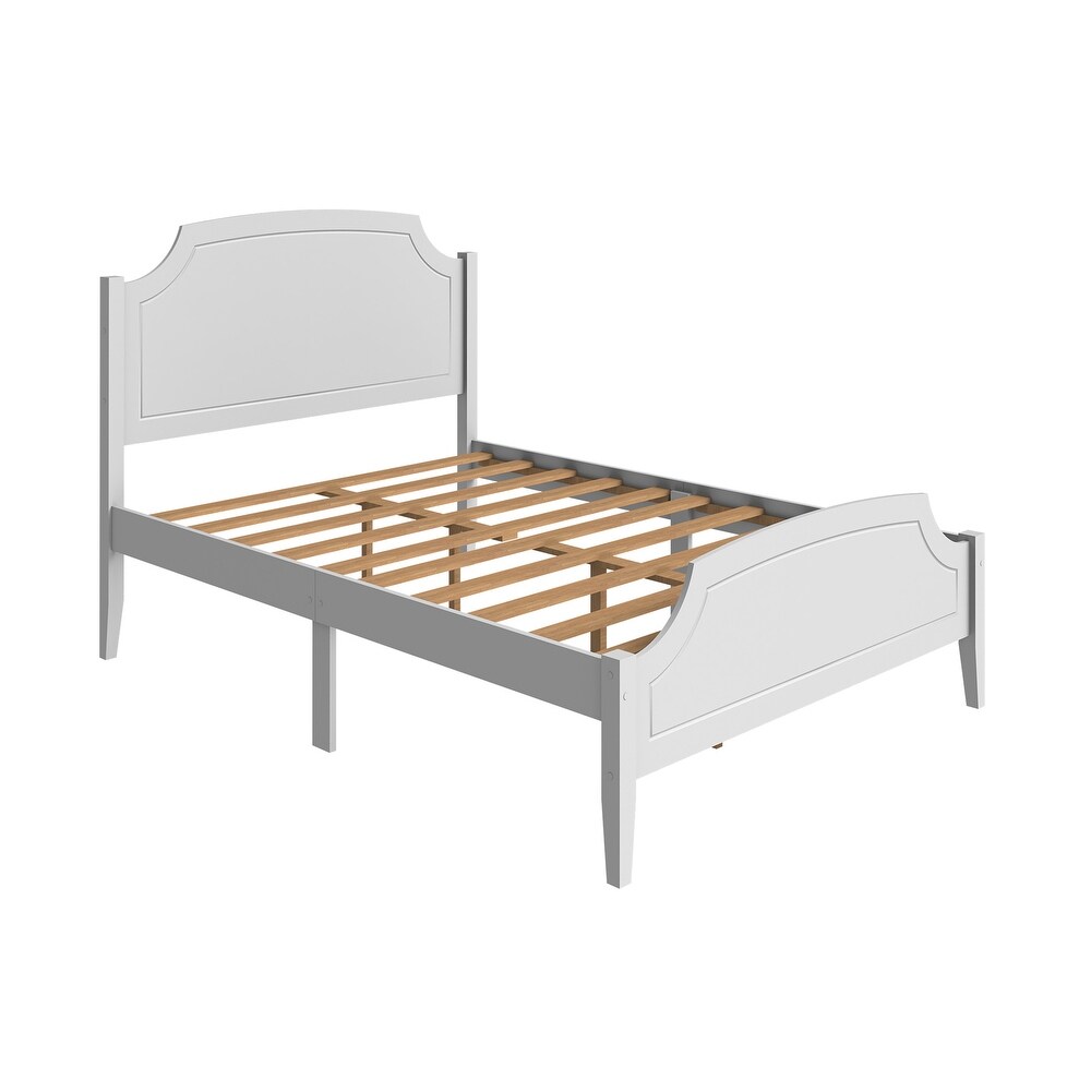 White Contemporary Roman Style Solid Wood Bed