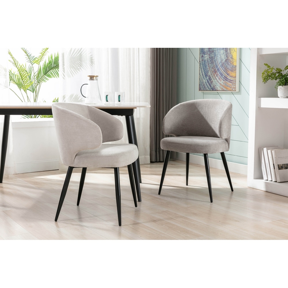 Porthos Home Giulia Fabric Dining Chair with Powder Coated Steel Legs