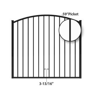 FORGERIGHT Newtown 5 ft. W x 4 ft. H Black Aluminum Arched Pre-Assembled Fence Gate 862040