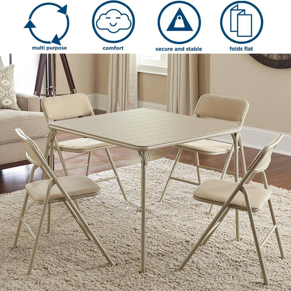 Cosco 5-Piece Folding Dining Set Tan 14551WHD1E