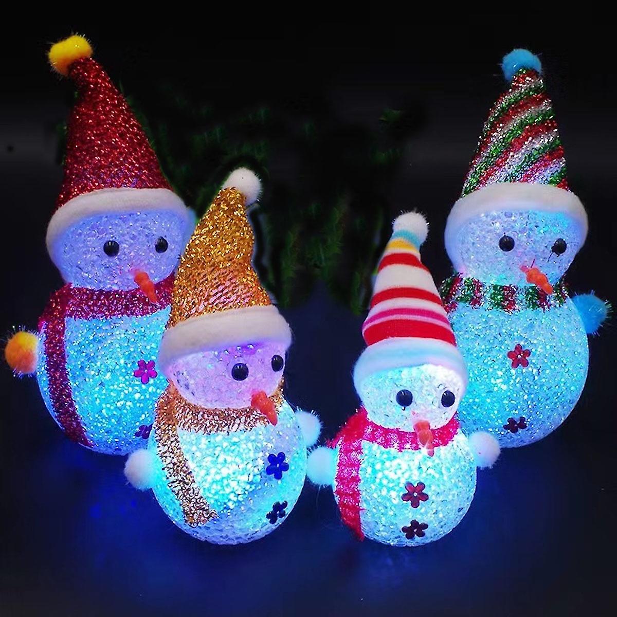 Crystal Snowman Led Night Light Bedside Night Lamp Cute Kids Table Lamp Room Decoration Chirstmas Gift