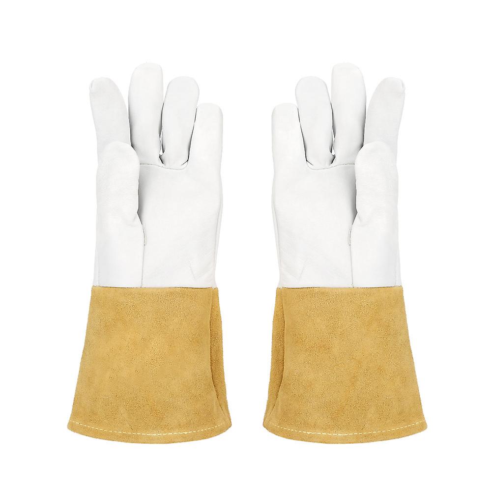 Super Soft Heat Resistant Sheepskin Gloves Tig Welding Gloves(10-1009 Long)