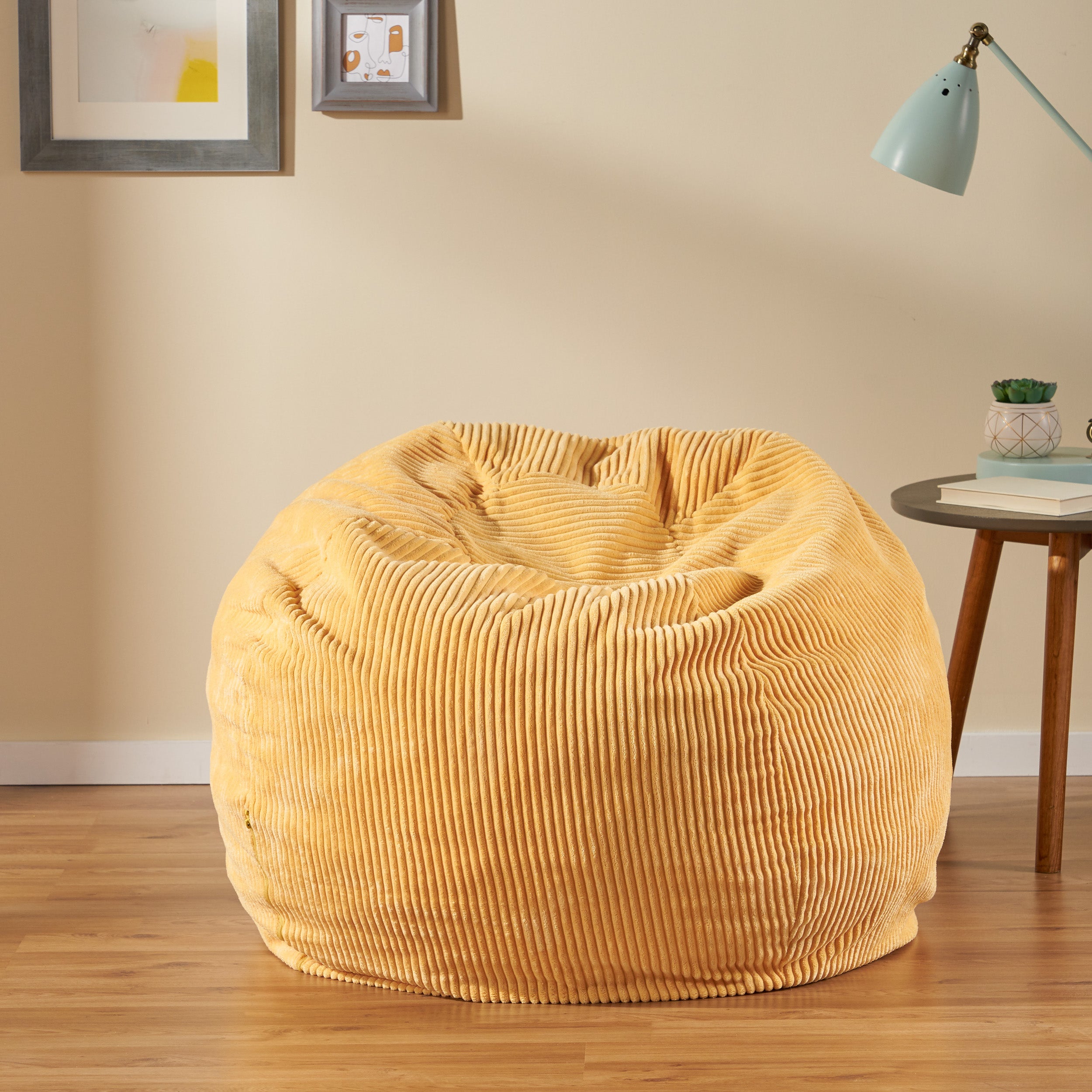 Germaine 3 Foot Modern Corduroy Beanbag