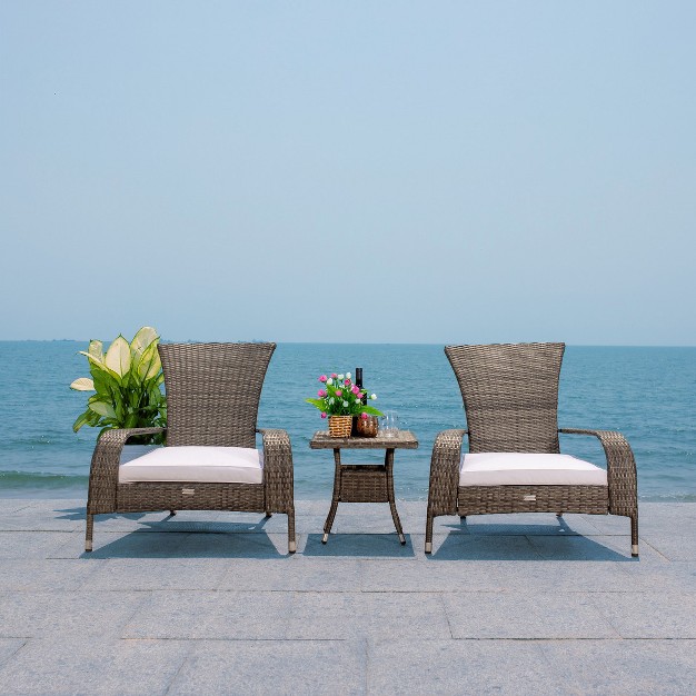 Edna 3 Piece Patio Outdoor Lounge Set Safavieh