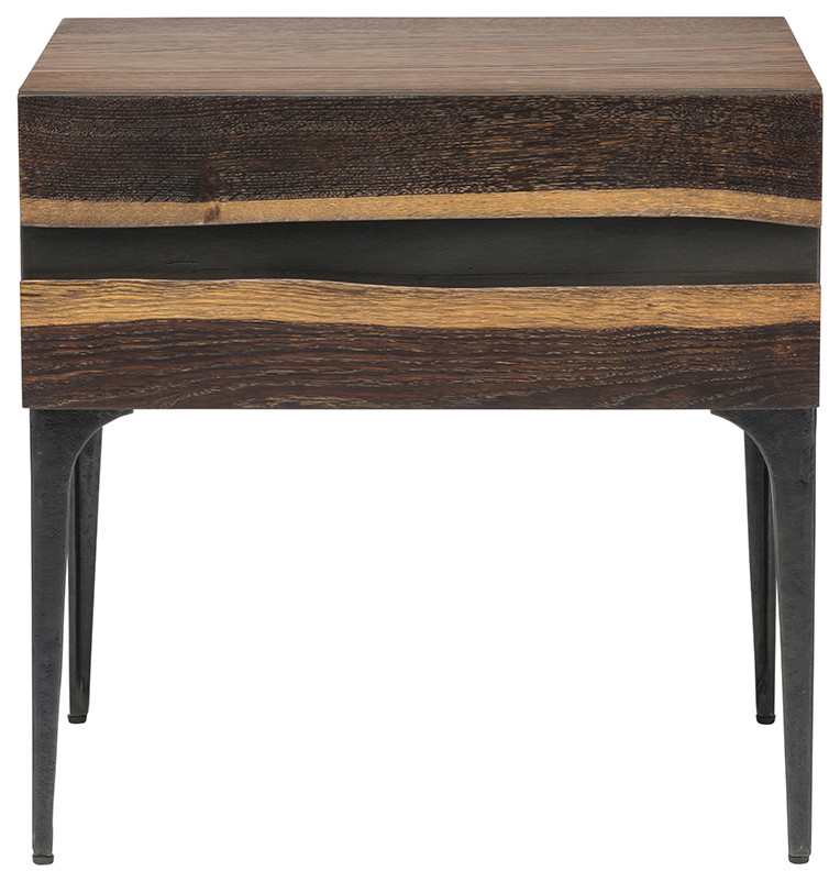 Prana Oak Side Table   Industrial   Side Tables And End Tables   by Nuevo  Houzz