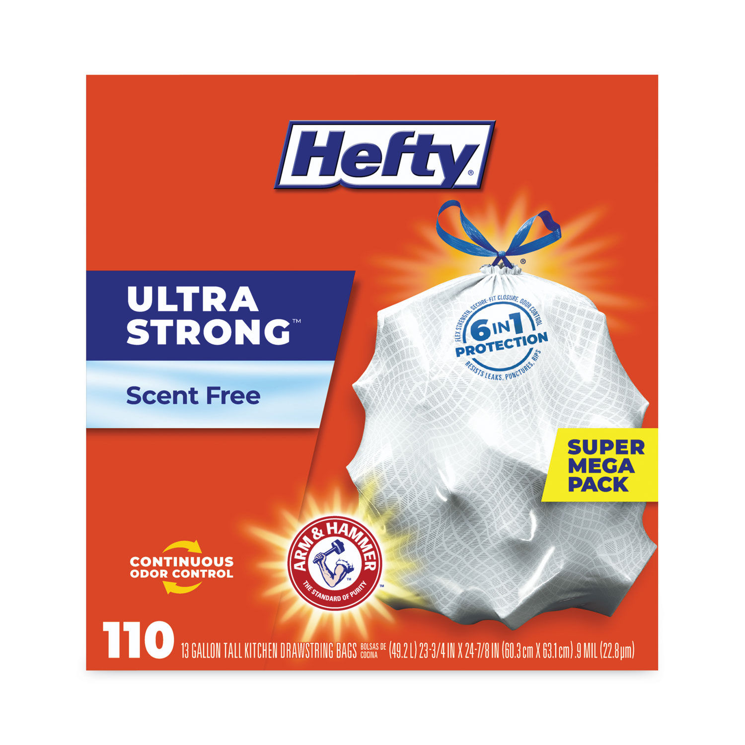 Ultra Strong Tall Kitchen and Trash Bags by Heftyandreg; PCTE88368CT